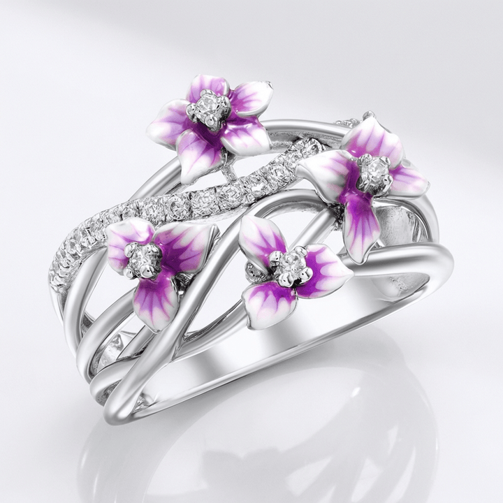 Silver Purple Blossom Garden Ring by Rose & Oliver - product image 1