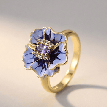Gold Blue Blossom Ring by Rose & Oliver - product image 1