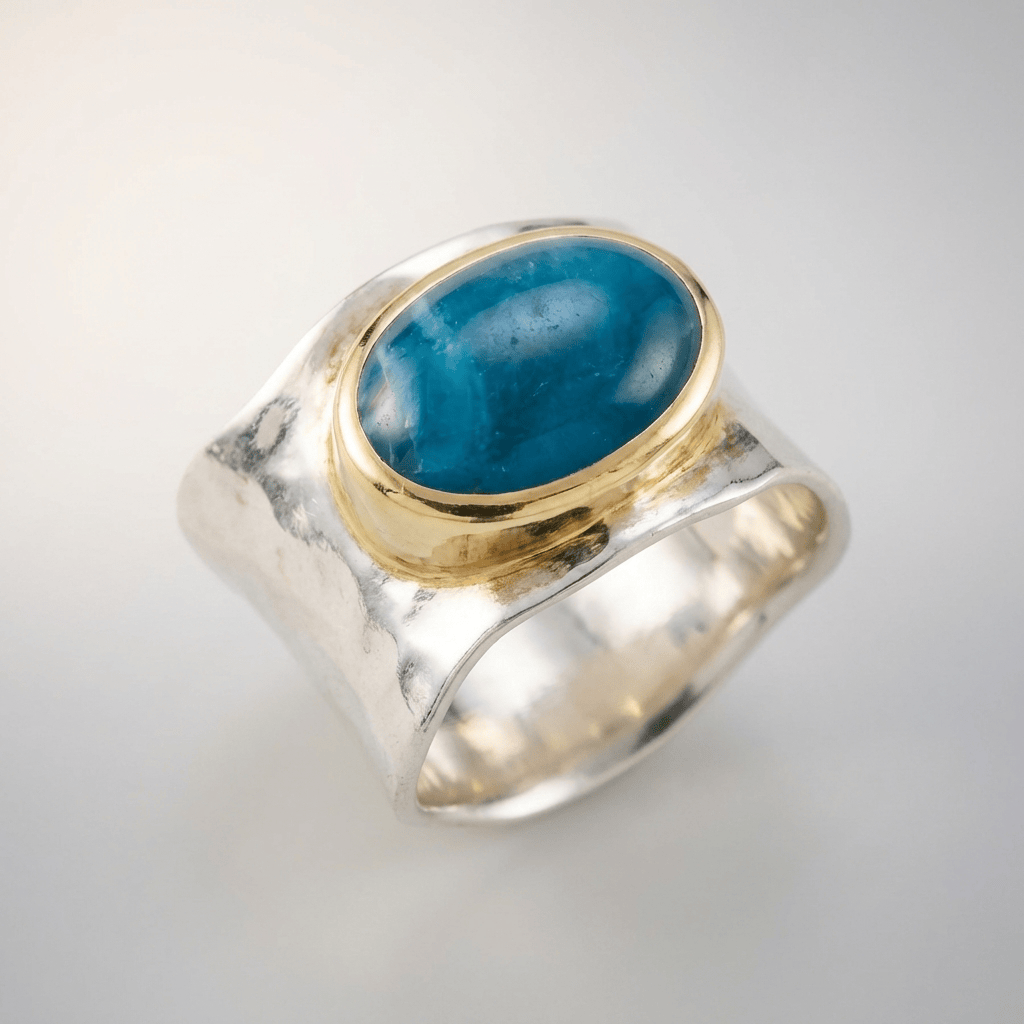 Silver Gold Turquoise Modern Ring by Rose & Oliver - product image 1