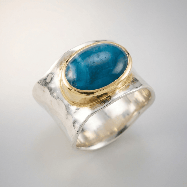 Silver Gold Turquoise Modern Ring by Rose & Oliver - product image 1