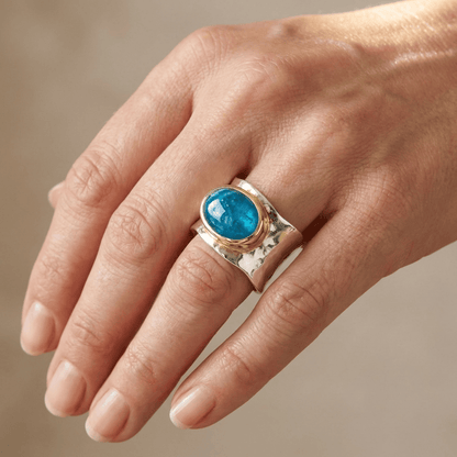 Silver Gold Turquoise Modern Ring by Rose & Oliver - product image 2