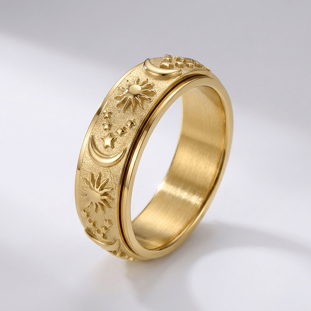 Gold Rotatable Celestial Band Ring by Rose & Oliver - product image 1
