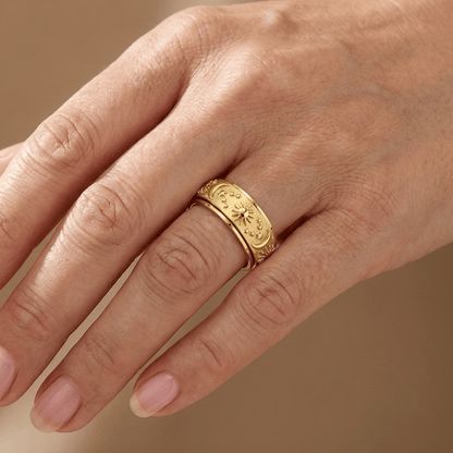 Gold Rotatable Celestial Band Ring by Rose & Oliver - product image 2