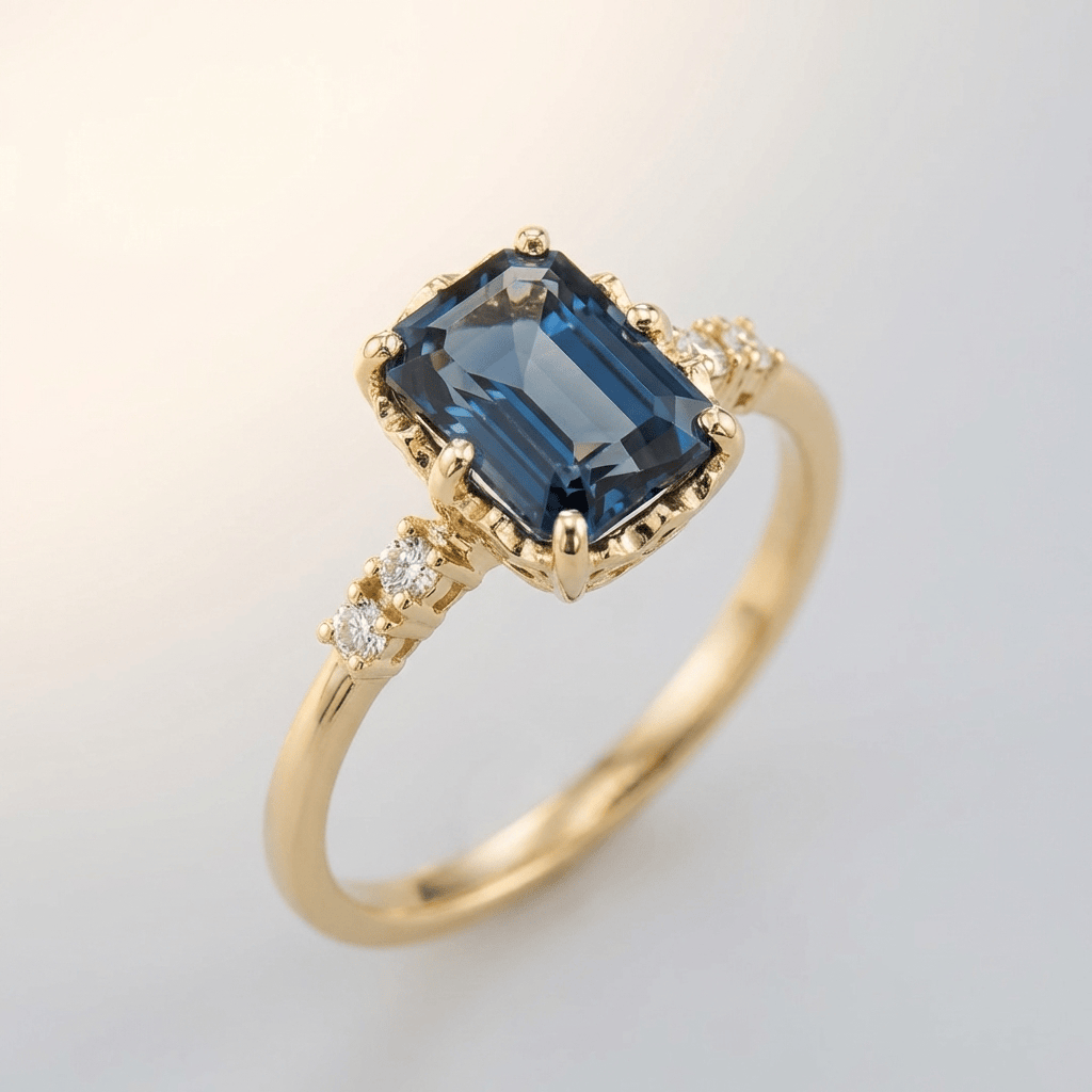 Gold Sapphire & Diamond Ring by Rose & Oliver - product image 1