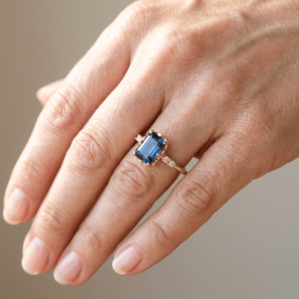 Gold Sapphire & Diamond Ring by Rose & Oliver - product image 2