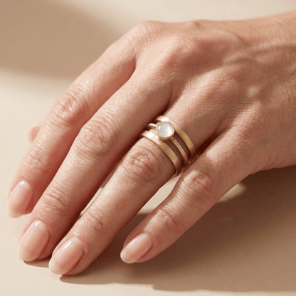 Gold Moonstone Band Ring by Rose & Oliver - product image 2
