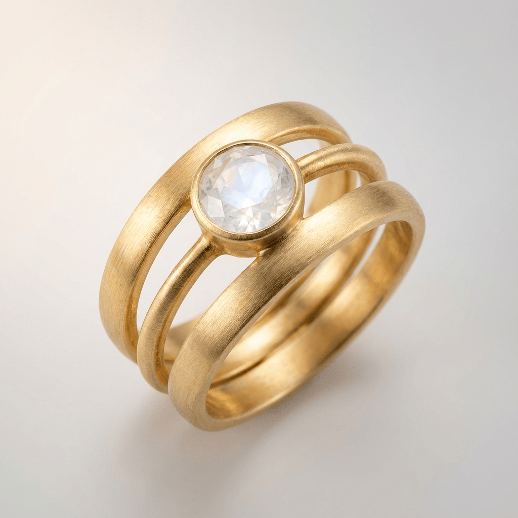 Gold Moonstone Band Ring by Rose & Oliver - product image 1
