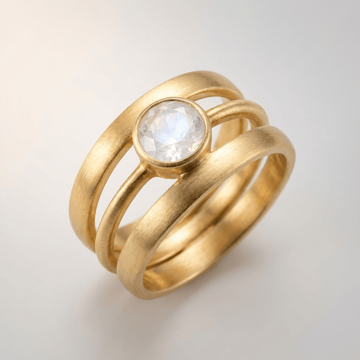 Gold Moonstone Band Ring by Rose & Oliver - product image 1