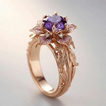 Gold Purple Flora Ring by Rose & Oliver - product image 1