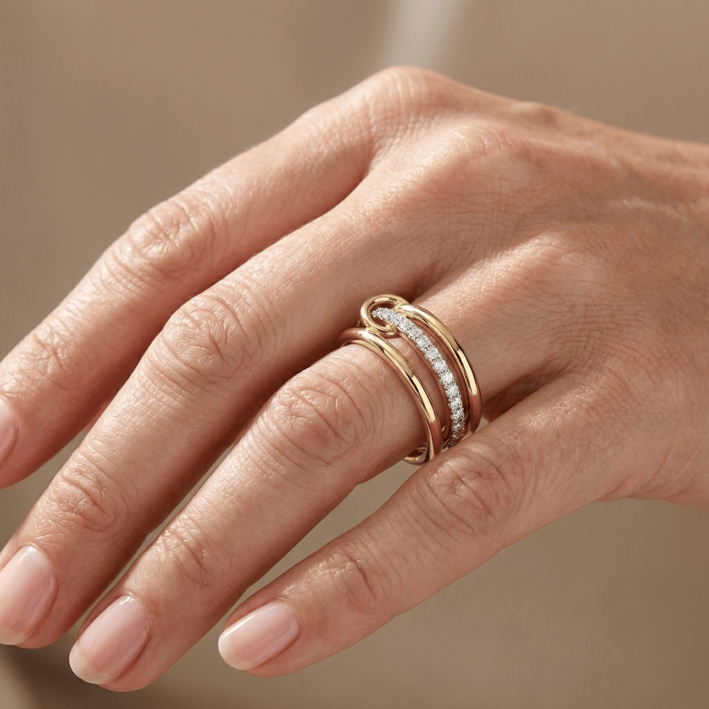 Gold Zirconia Intertwine Ring by Rose & Oliver - product image 2