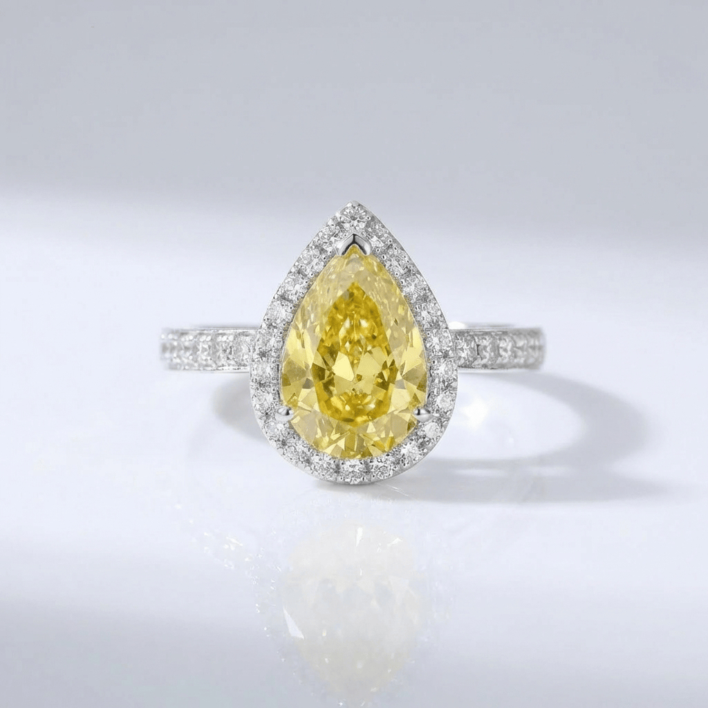 Yellow Pear Diamond Halo Ring by Rose & Oliver - product image 1