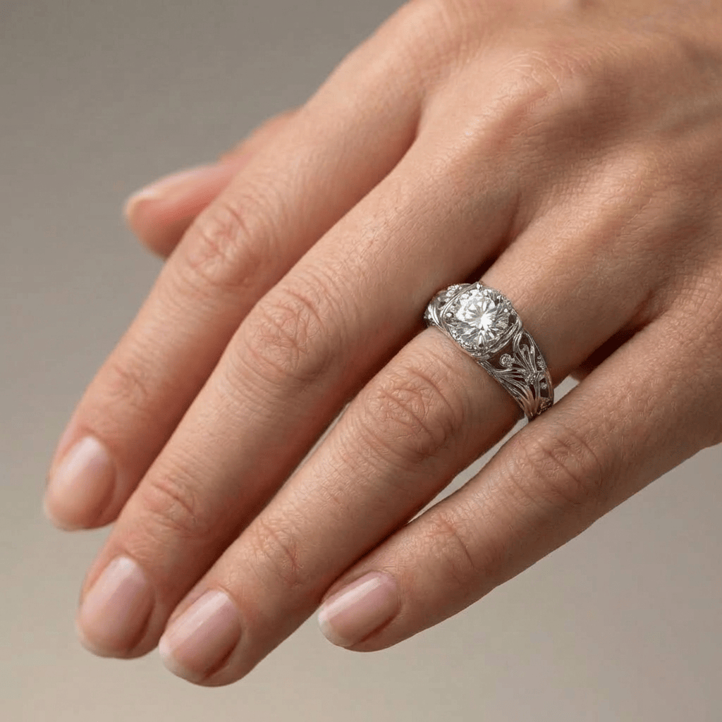 Silver Vintage Elegance Ring by Rose & Oliver - product image 2