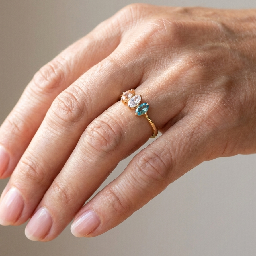 Golden Trio Ring by Rose & Oliver - product image 2