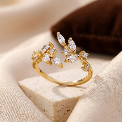 Gold Open Leaf Ring by Rose & Oliver - product image 1