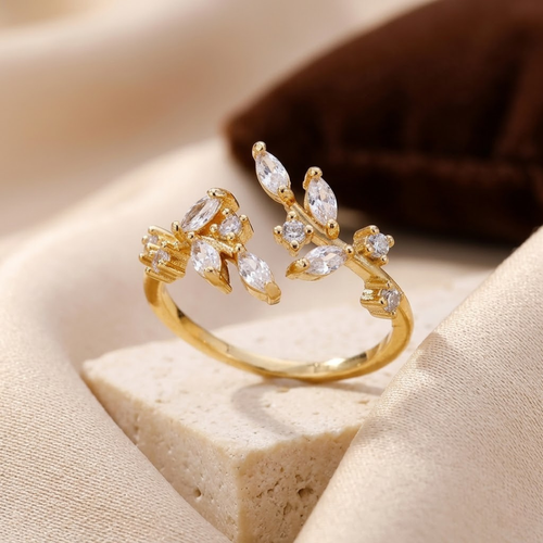Gold Open Leaf Ring by Rose & Oliver - product image 1