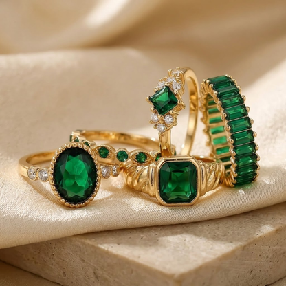 Gold Emerald Ring Set by Rose & Oliver - product image 1