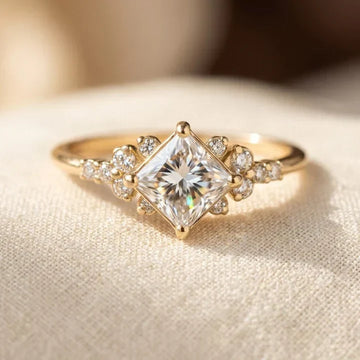 Gold Square Solitaire Ring by Rose & Oliver - product image 1