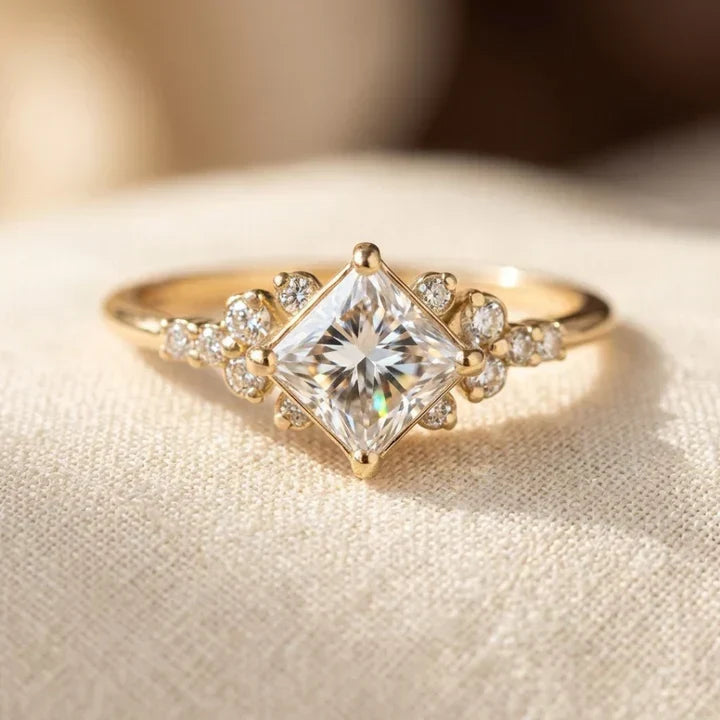 Gold Square Solitaire Ring by Rose & Oliver - product image 1