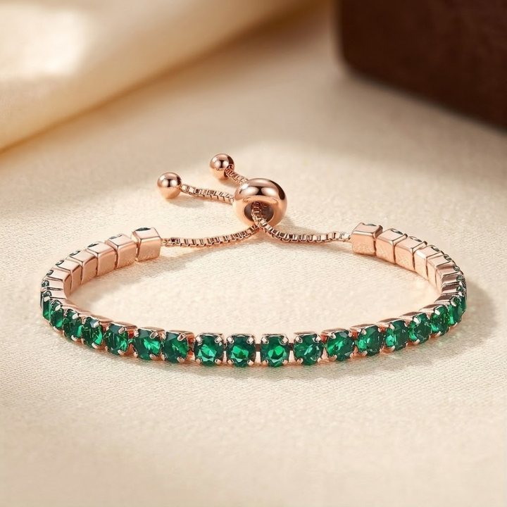 Gold Emerald Adjustable Tennis Bracelet by Rose & Oliver - product image 1