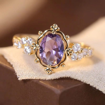 Gold Amethyst Princess Ring by Rose & Oliver - product image 1