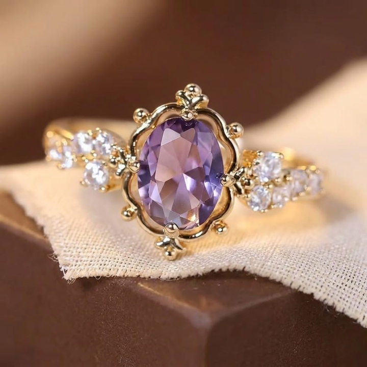 Gold Amethyst Princess Ring by Rose & Oliver - product image 1
