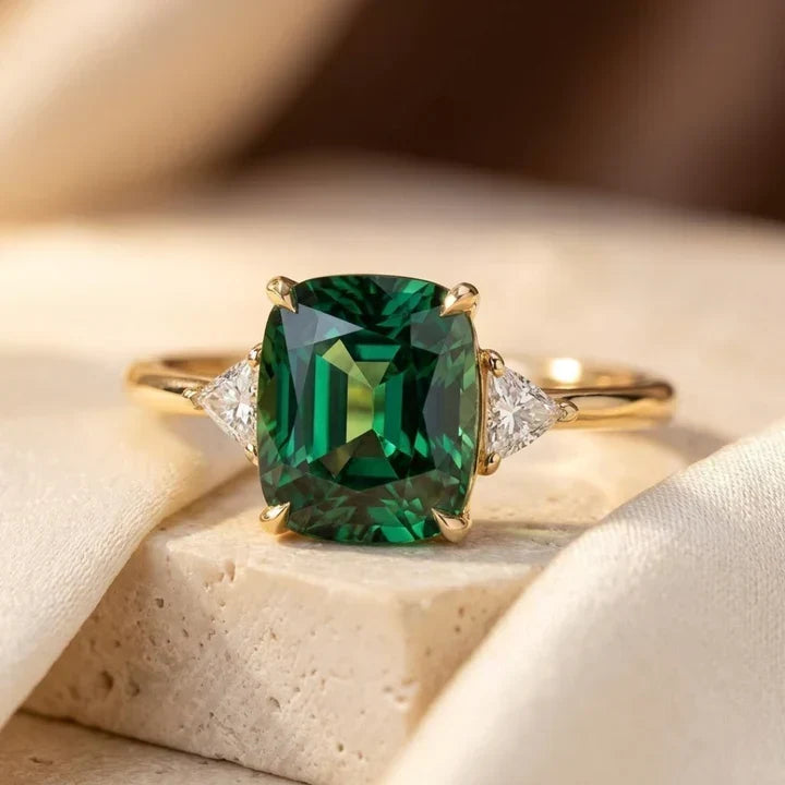 Gold Cushion Solitaire Ring by Rose & Oliver - product image 1