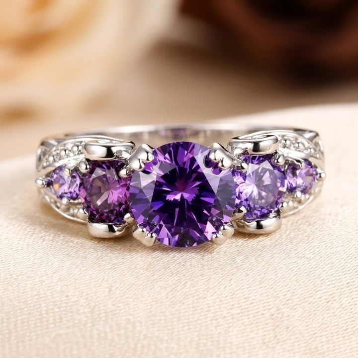 Silver Amethyst Vintage Ring by Rose & Oliver - product image 1