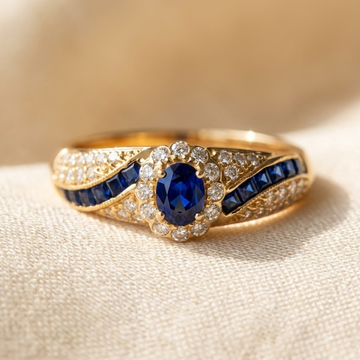 Gold Sapphire Band Ring by Rose & Oliver - product image 1