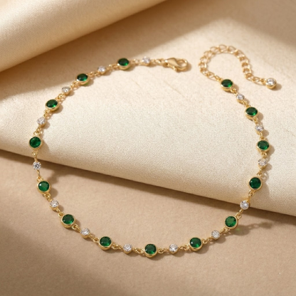 Gold Emerald Station Necklace by Rose & Oliver - product image 1