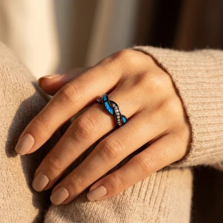 Silver Twisted Inlay Ring by Rose & Oliver - product image 2