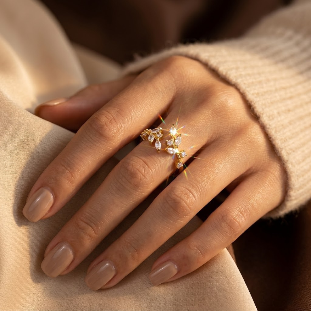 Gold Open Leaf Ring by Rose & Oliver - product image 2