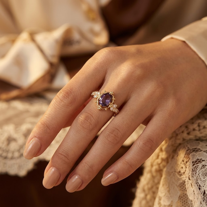 Gold Amethyst Princess Ring by Rose & Oliver - product image 2