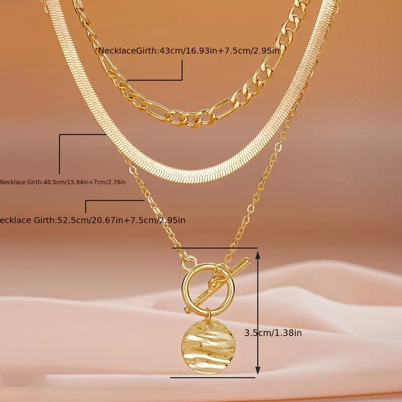 Savira Textured Coin Layered Necklace | Gold by Rose & Oliver - product image 7