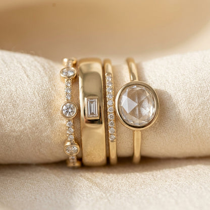 Gold Stacked Bezel Ring Set by Rose & Oliver - product image 1