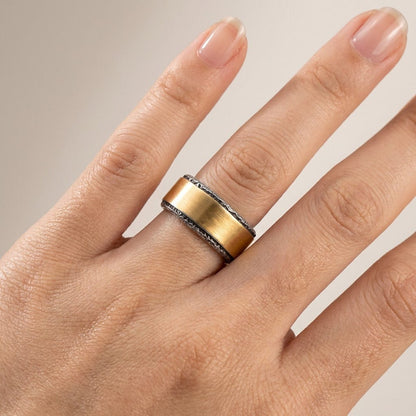 Handmade Rustic Two Tone Ring - (Adjustable) by Rose & Oliver - product image 2