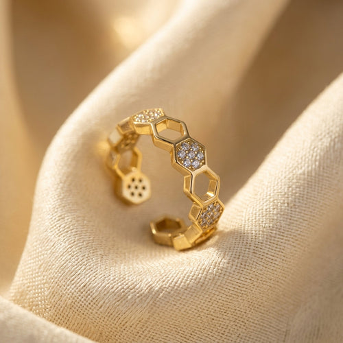 Gold Geometric Open Ring by Rose & Oliver - product image 1