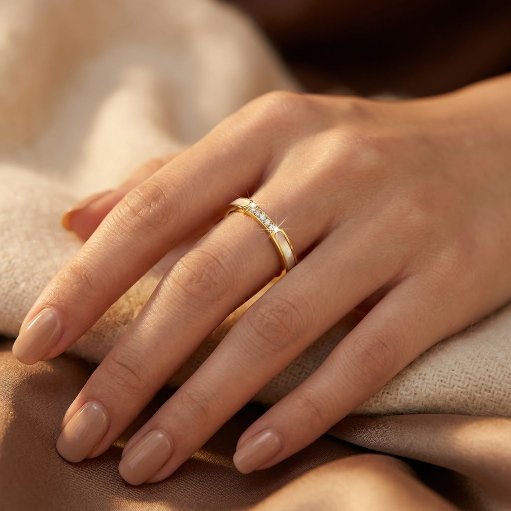 Gold Inlay Band Ring by Rose & Oliver - product image 2