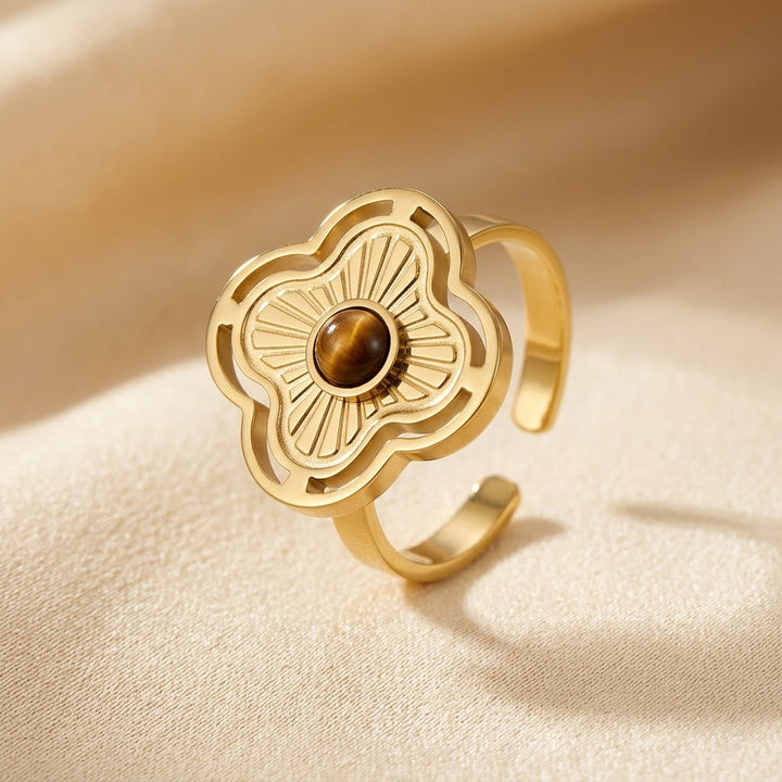 Gold Floral Open Ring by Rose & Oliver - product image 1