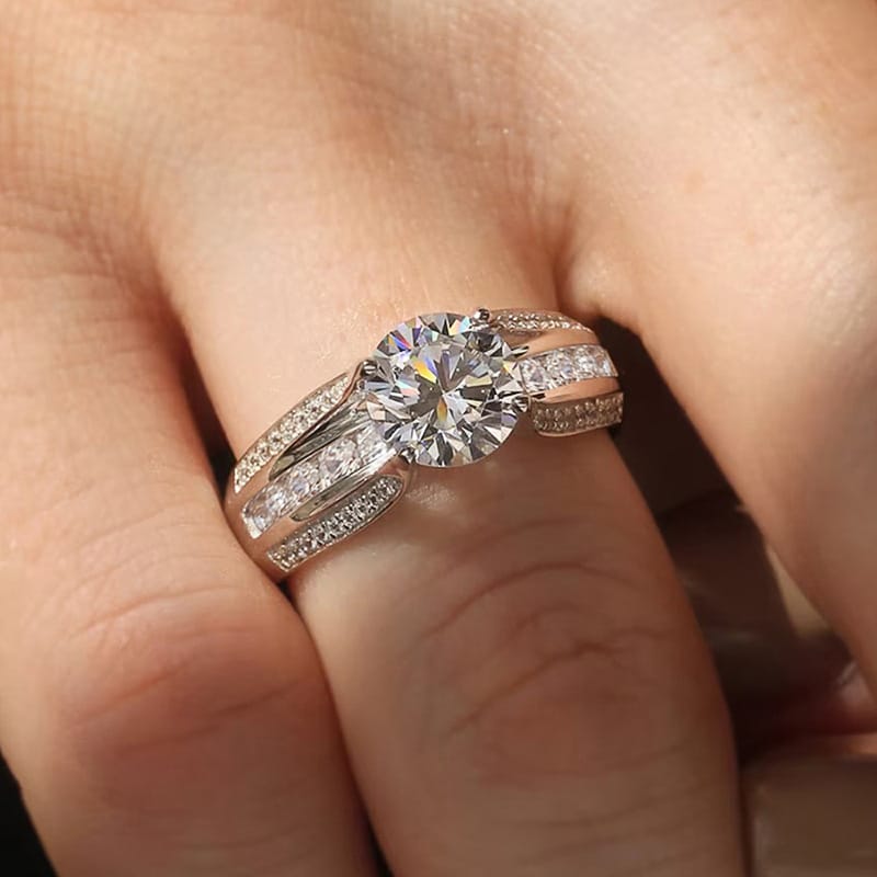 Silver Round Diamond Pave Band Ring by Rose & Oliver - product image 3