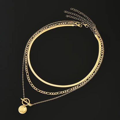 Savira Textured Coin Layered Necklace | Gold by Rose & Oliver - product image 5