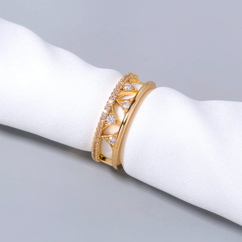 Crystal Crown Gold Band Ring - (Adjustable) by Rose & Oliver - product image 3