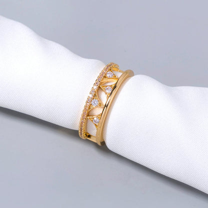 Crystal Crown Gold Band Ring - (Adjustable) by Rose & Oliver - product image 3