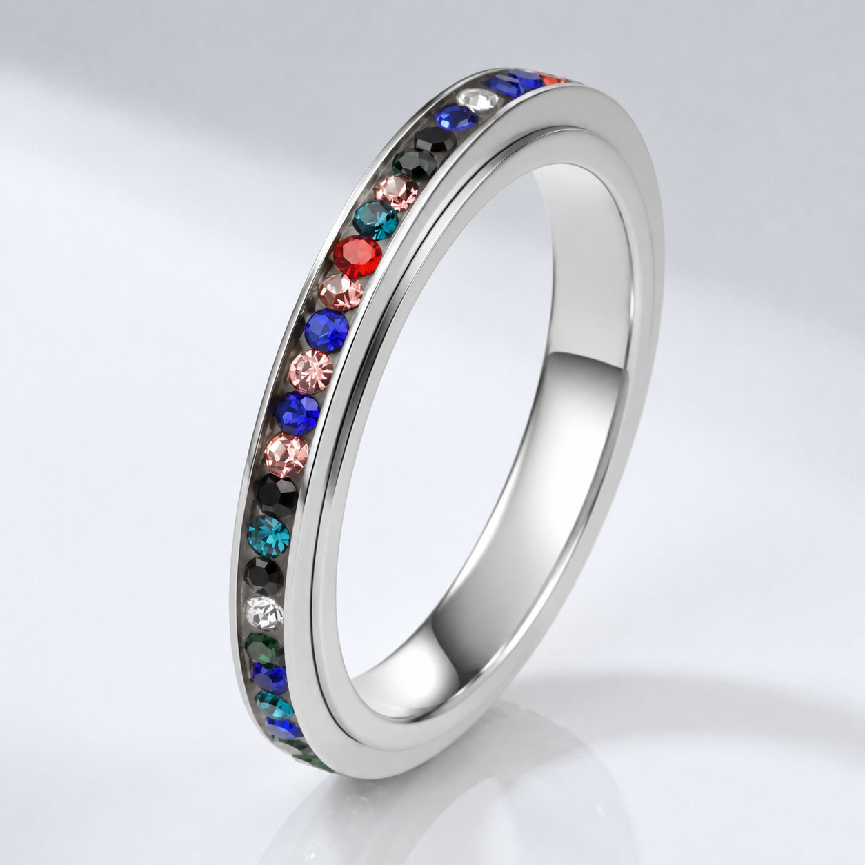Colorful Crystal Eternity Band Ring by Rose & Oliver - product image 3