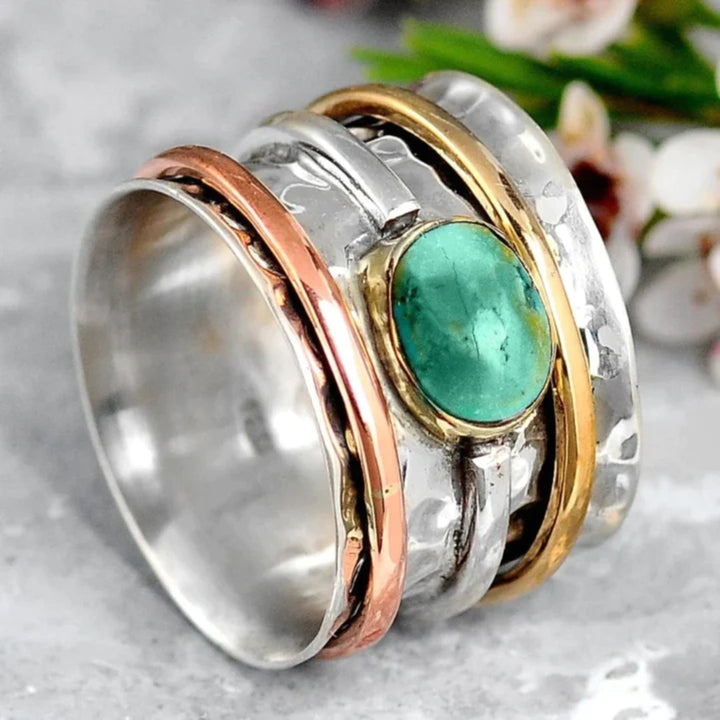 Silver Gold and Rose Gold Bezel Accent Ring by Rose & Oliver - product image 1