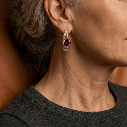 Crimson Twilight Drop Earrings by Rose & Oliver - product image 2