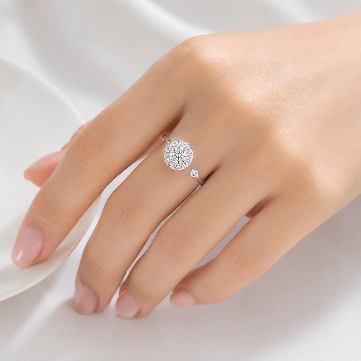 Diamond Cluster Ring - (Adjustable) by Rose & Oliver - product image 2
