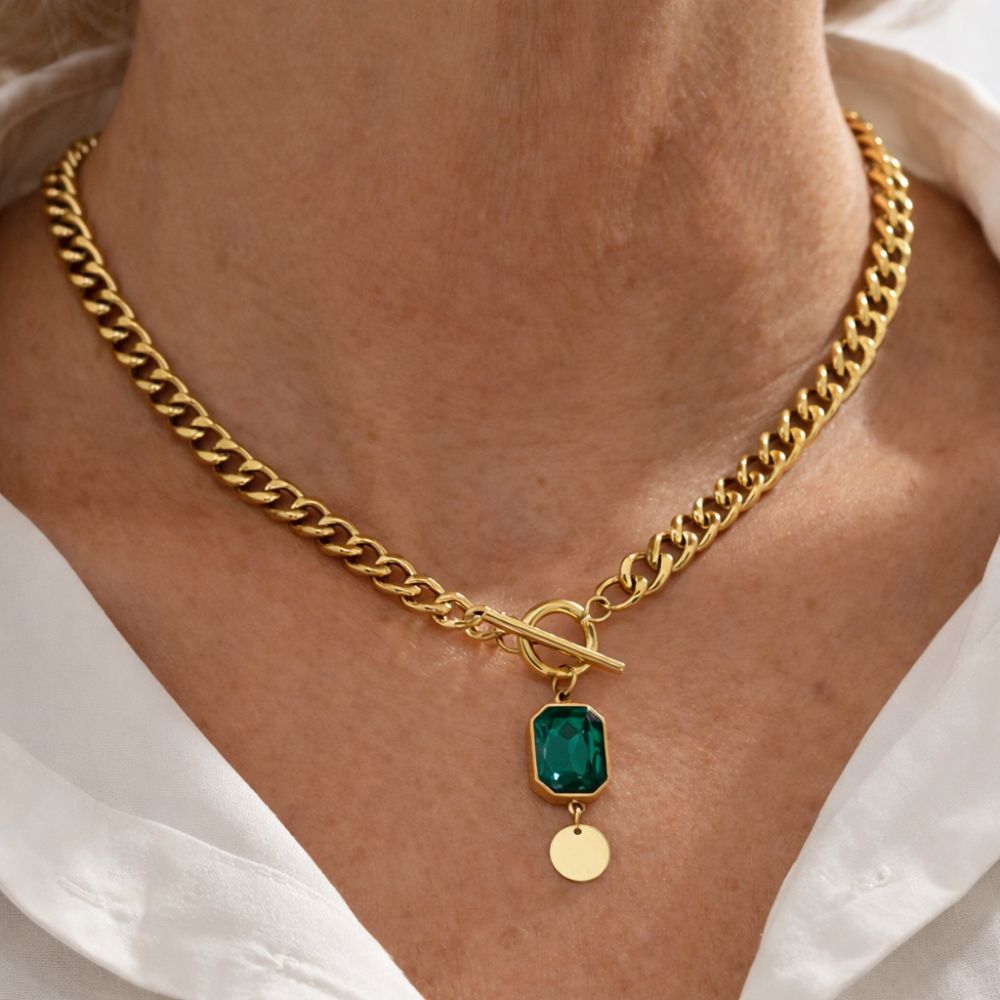 Emerald Pendant Necklace by Rose & Oliver - product image 2
