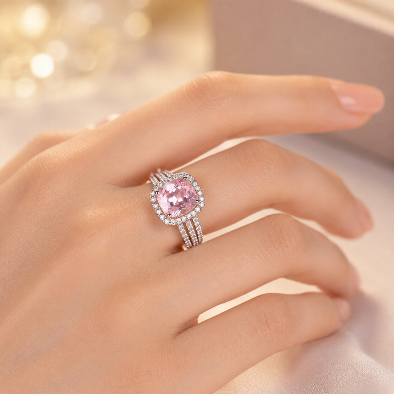 Gold Amethyst Halo Ring by Rose & Oliver - product image 2