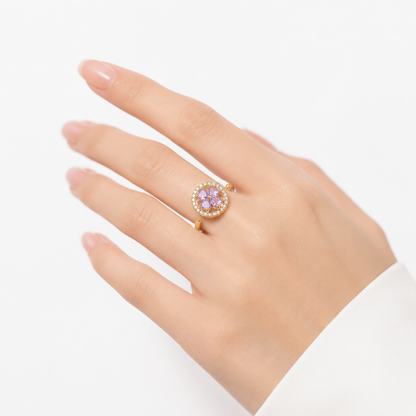Gold Sapphire Floral Ring by Rose & Oliver - product image 2