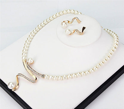 Natural Pearl Necklace + Earrings Set by Rose & Oliver - product image 3